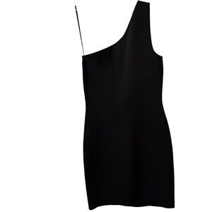 Helmut Lang Black Single Shoulder Neoprene  Scuba Dress Size S NWOT